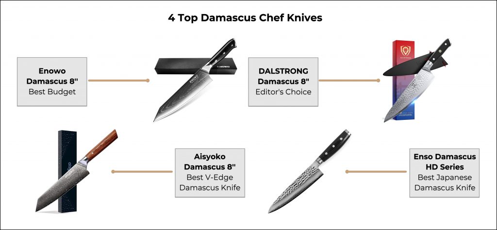 4 Top Damascus Chef Knives