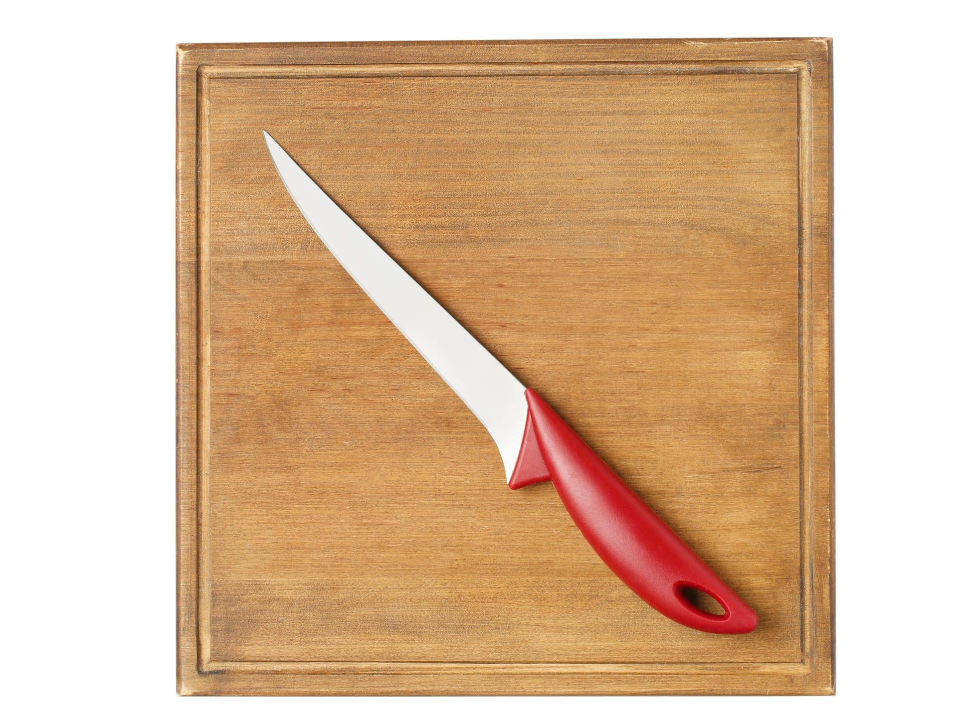 boning knife on a cutting board