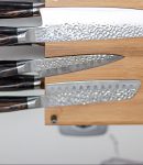 Kitchen Damascus Knife set on holder