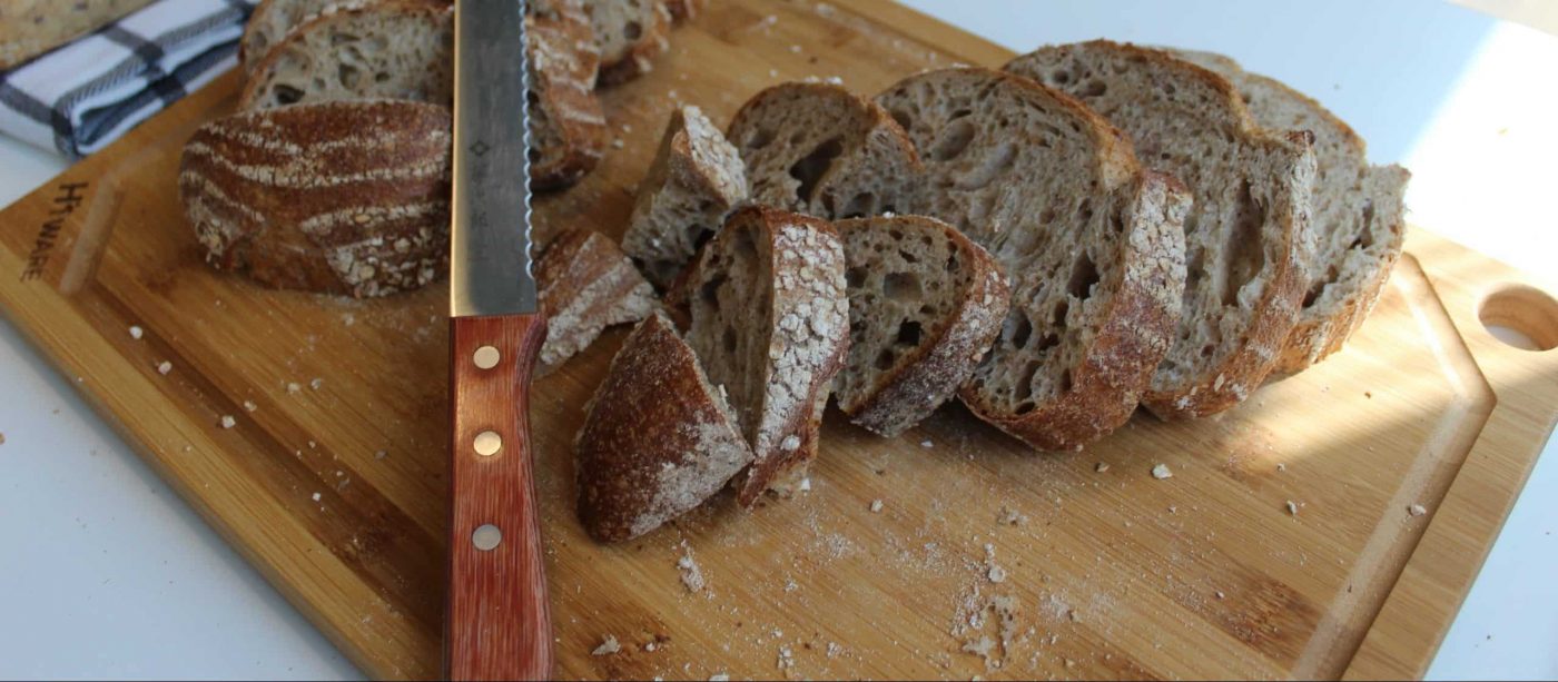 bread Knife on a cutting board