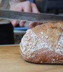 bread knife cutting a bread