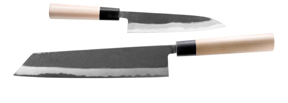 Two Japanese knives isolated on white backgroun
