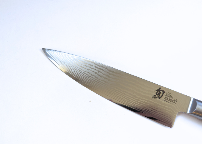The shun knife, diagonal on a white background